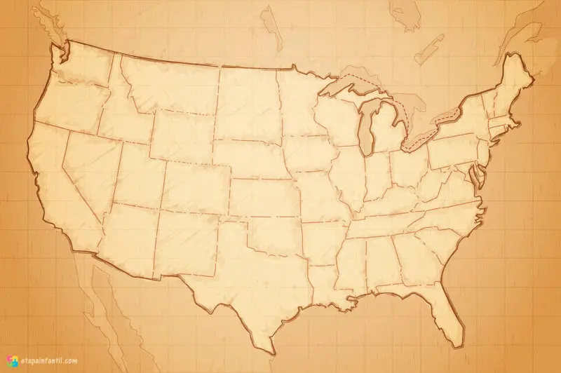Mapa político mudo de Estados Unidos para imprimir