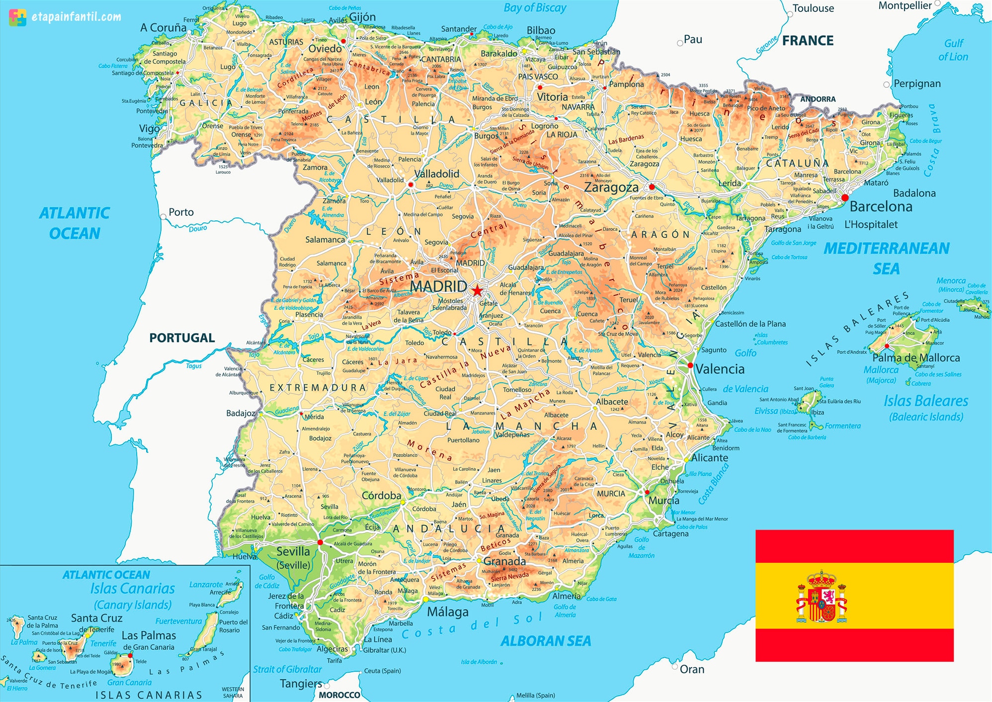 Mapa De Los Ríos De España Etapa Infantil