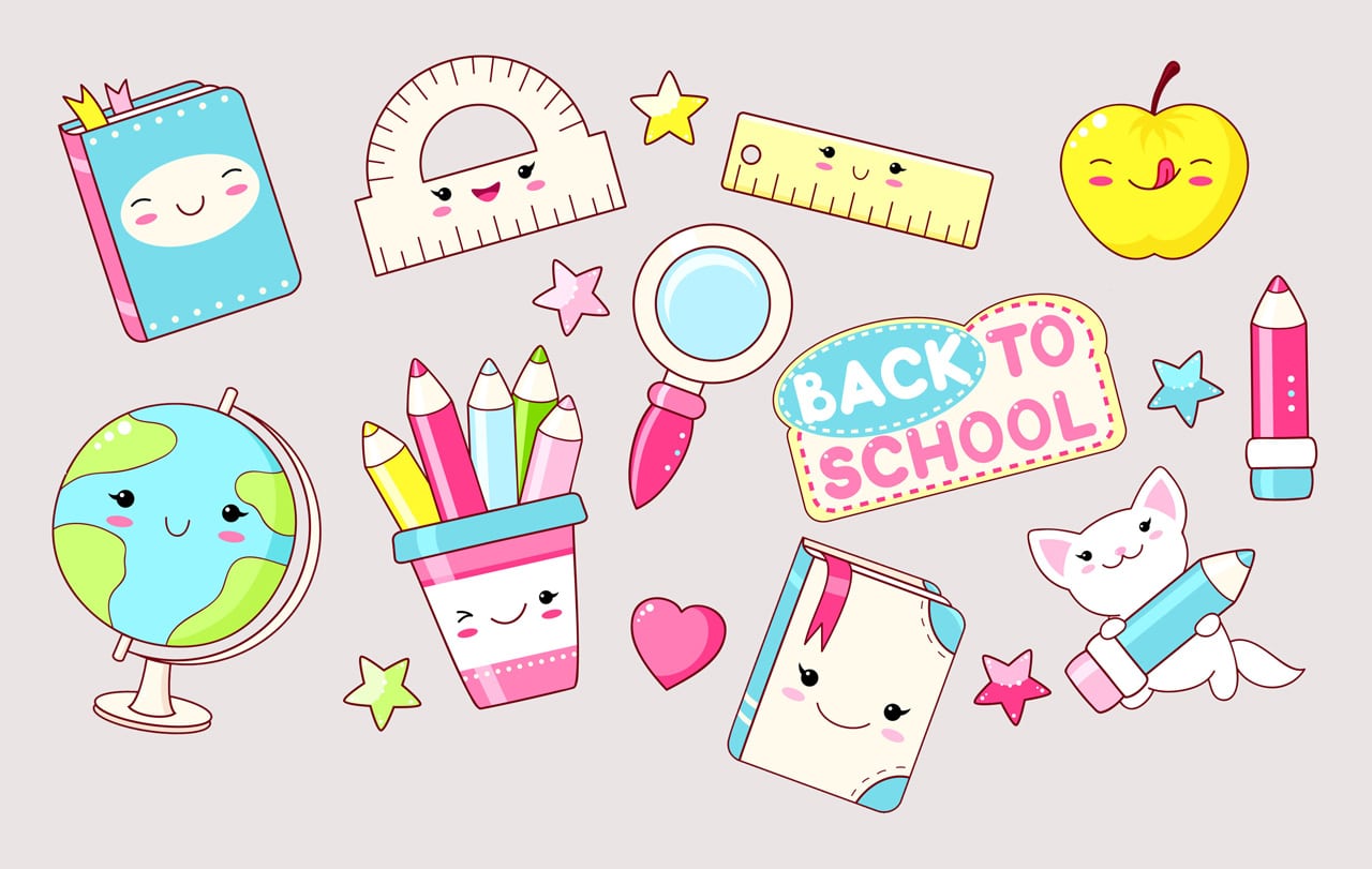 Material escolar kawaii