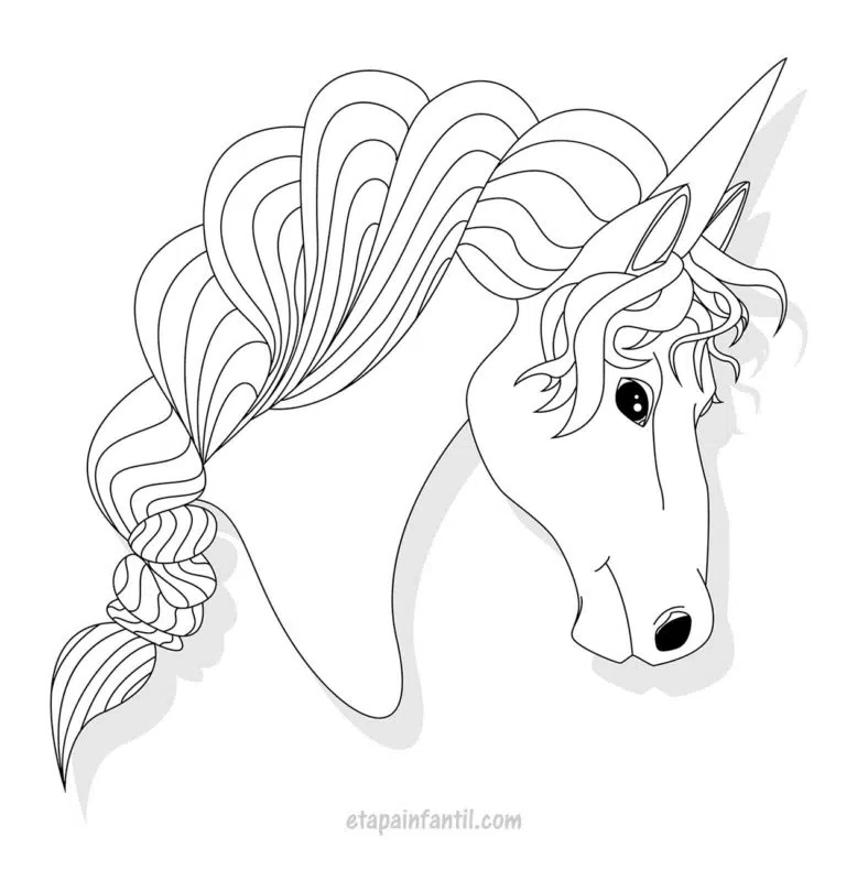 Dibujo de cabeza de unicornio