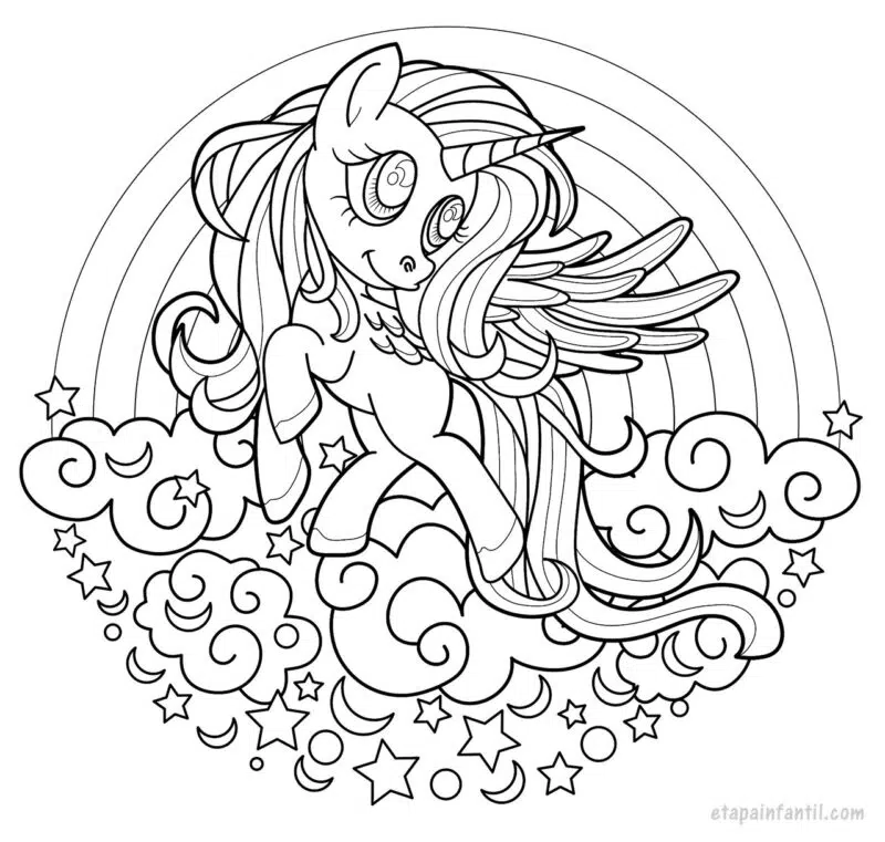 Dibujo de unicornio Kawaii