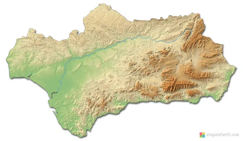 mapa relieve andalucia