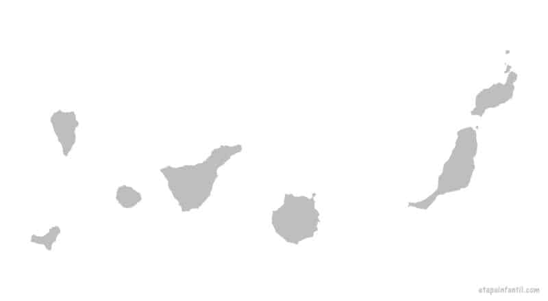 Mapa mudo aprender nombres Islas Canarias