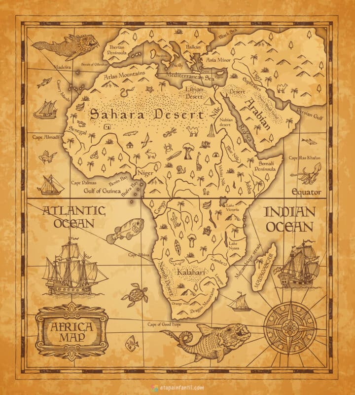 Mapa antiguo de Africa