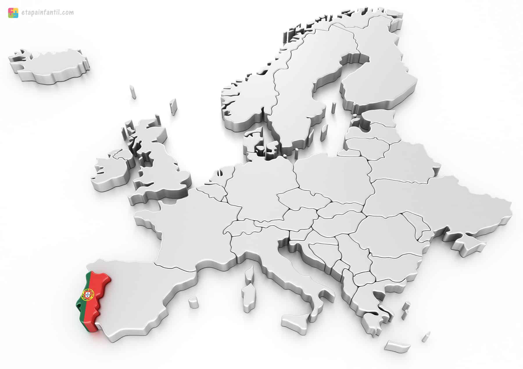 Mapa continental europeo Portugal