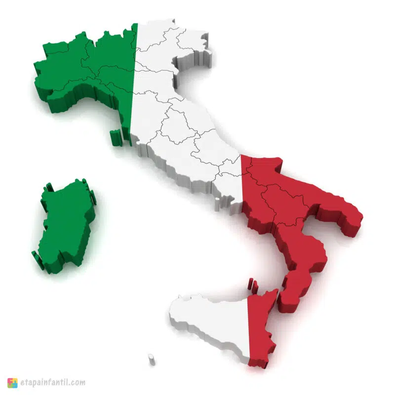Mapa mudo de Italia para imprimir