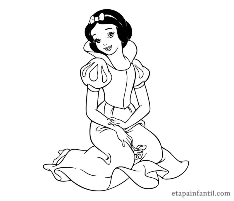 Dibujo de princesa Blancanieves para colorear