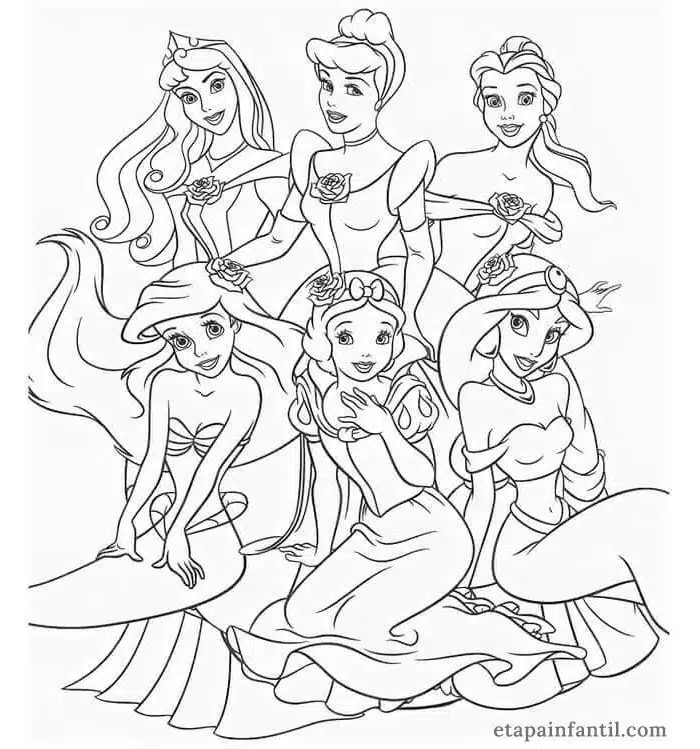 Princesas Disney para colorear y que los niños echen a volar su ...