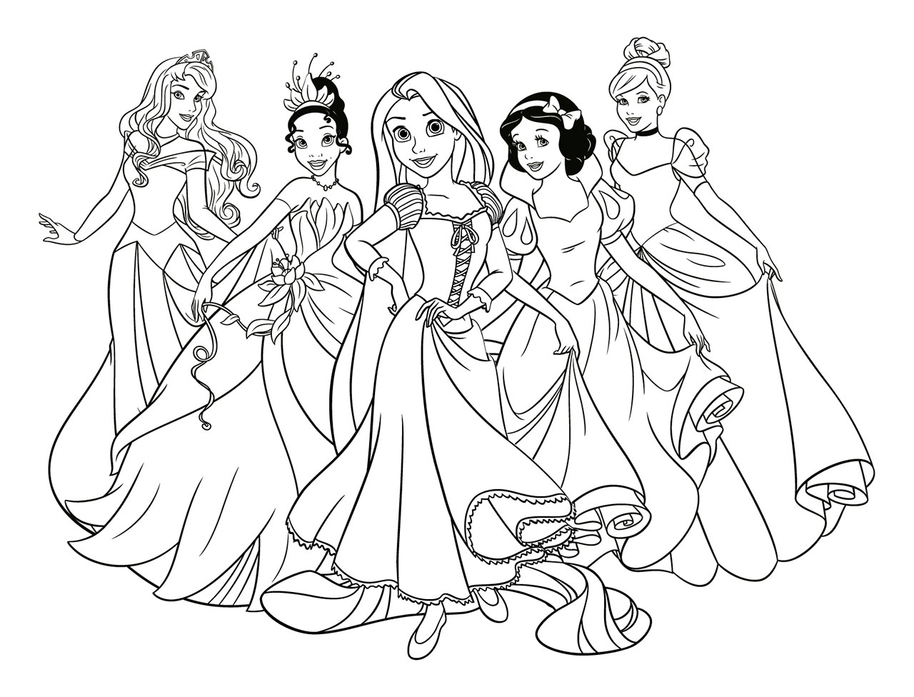 Top 50+ imagen dibujos para colorear de princesas disney