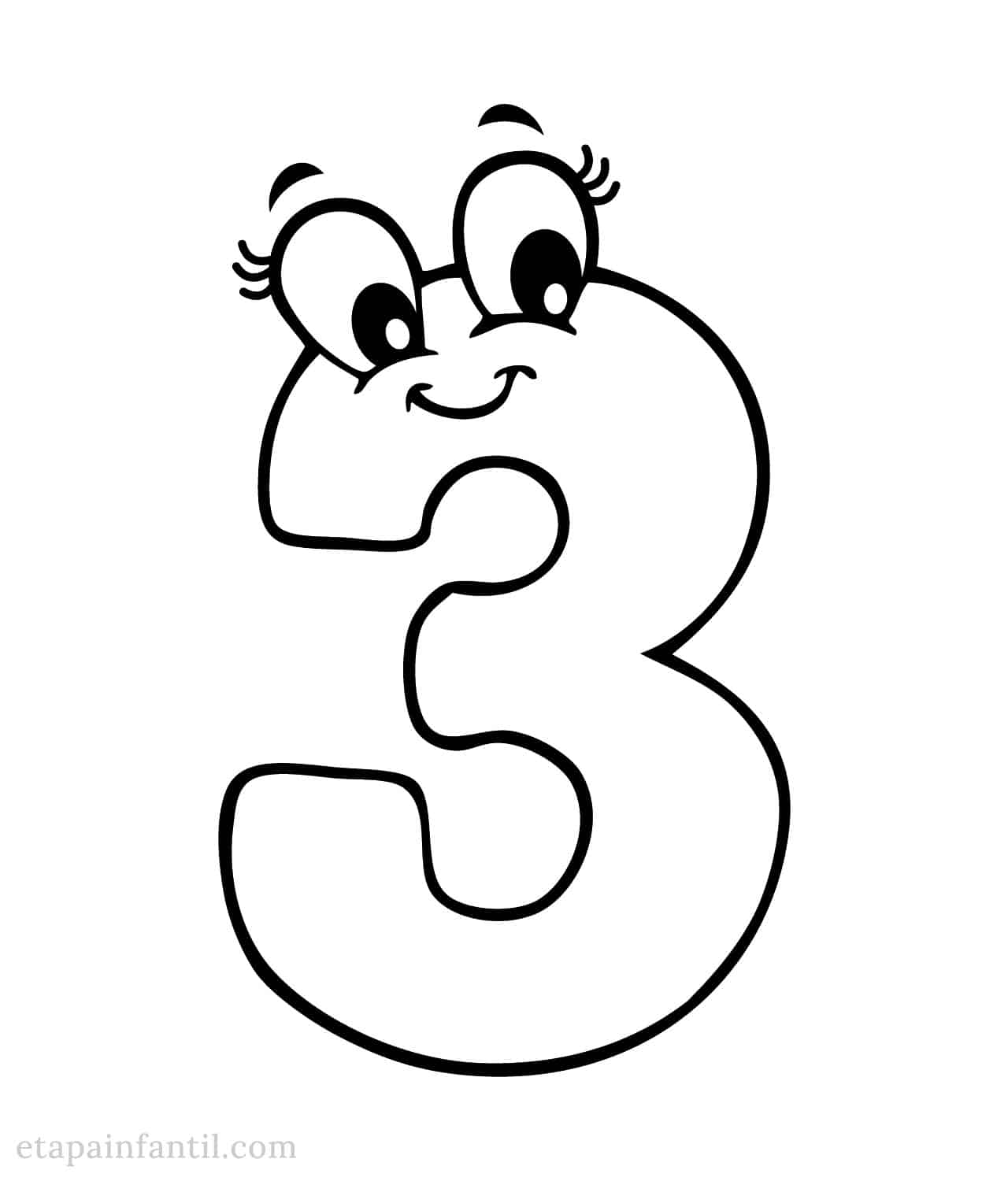 Número 3 para colorear