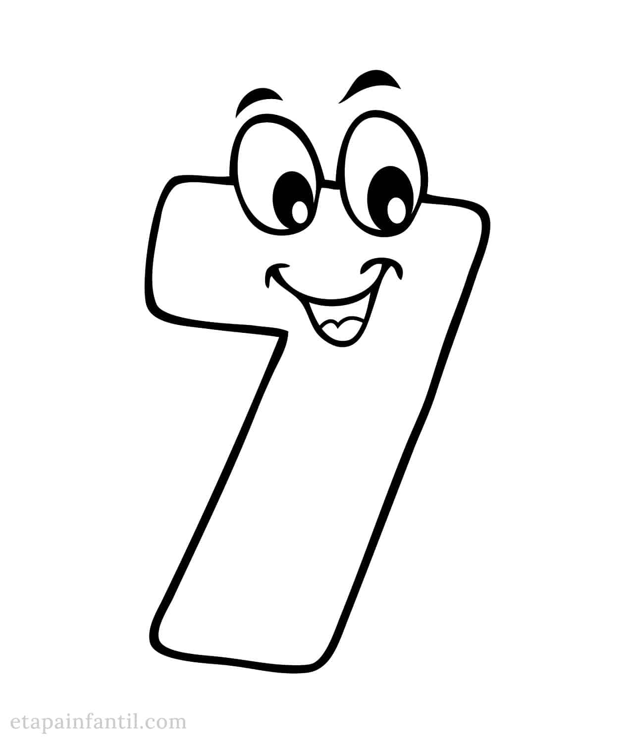 Número 7 para colorear