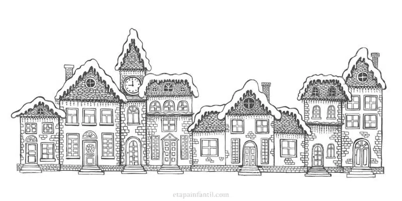 Dibujo de casitas inglesas