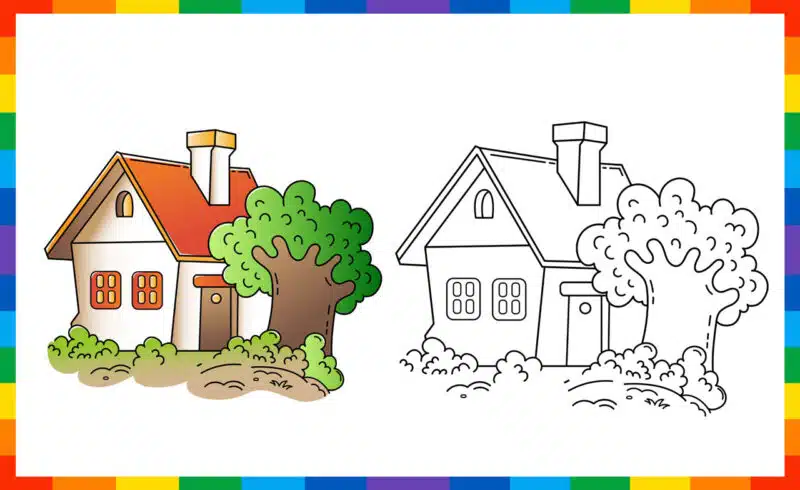  Dibujos de casas para colorear que los niños adorarán