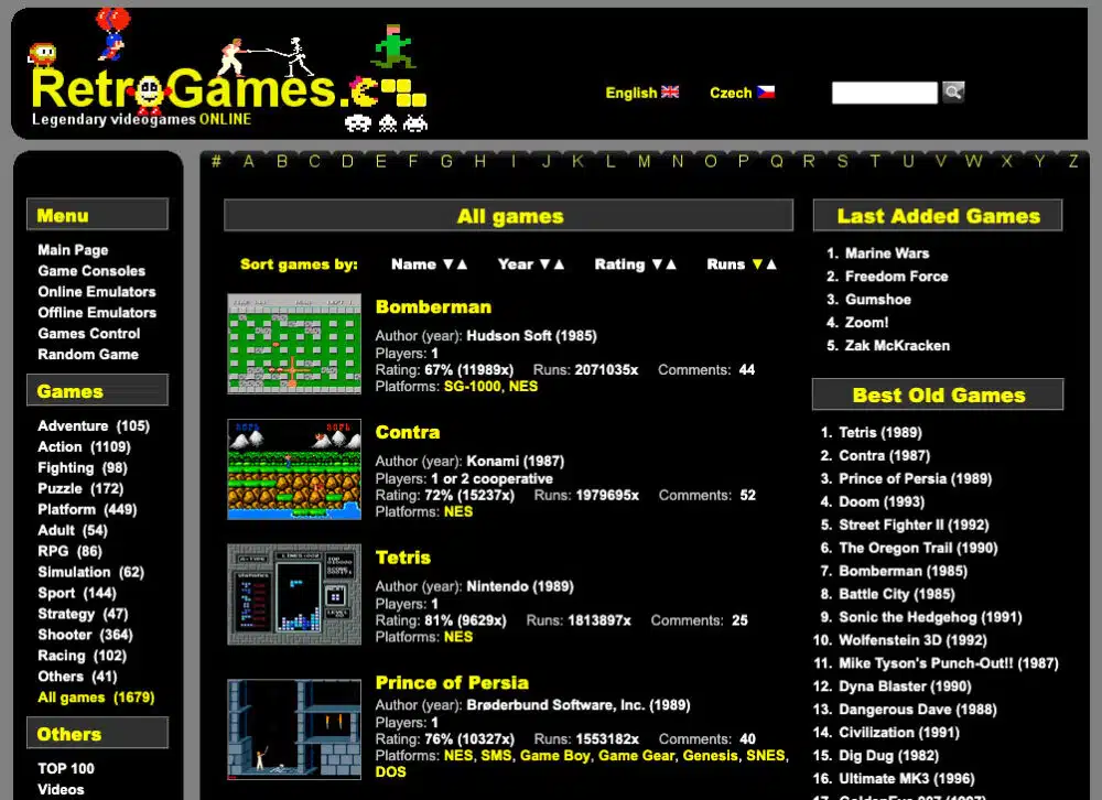 Web juegos online RetroGames