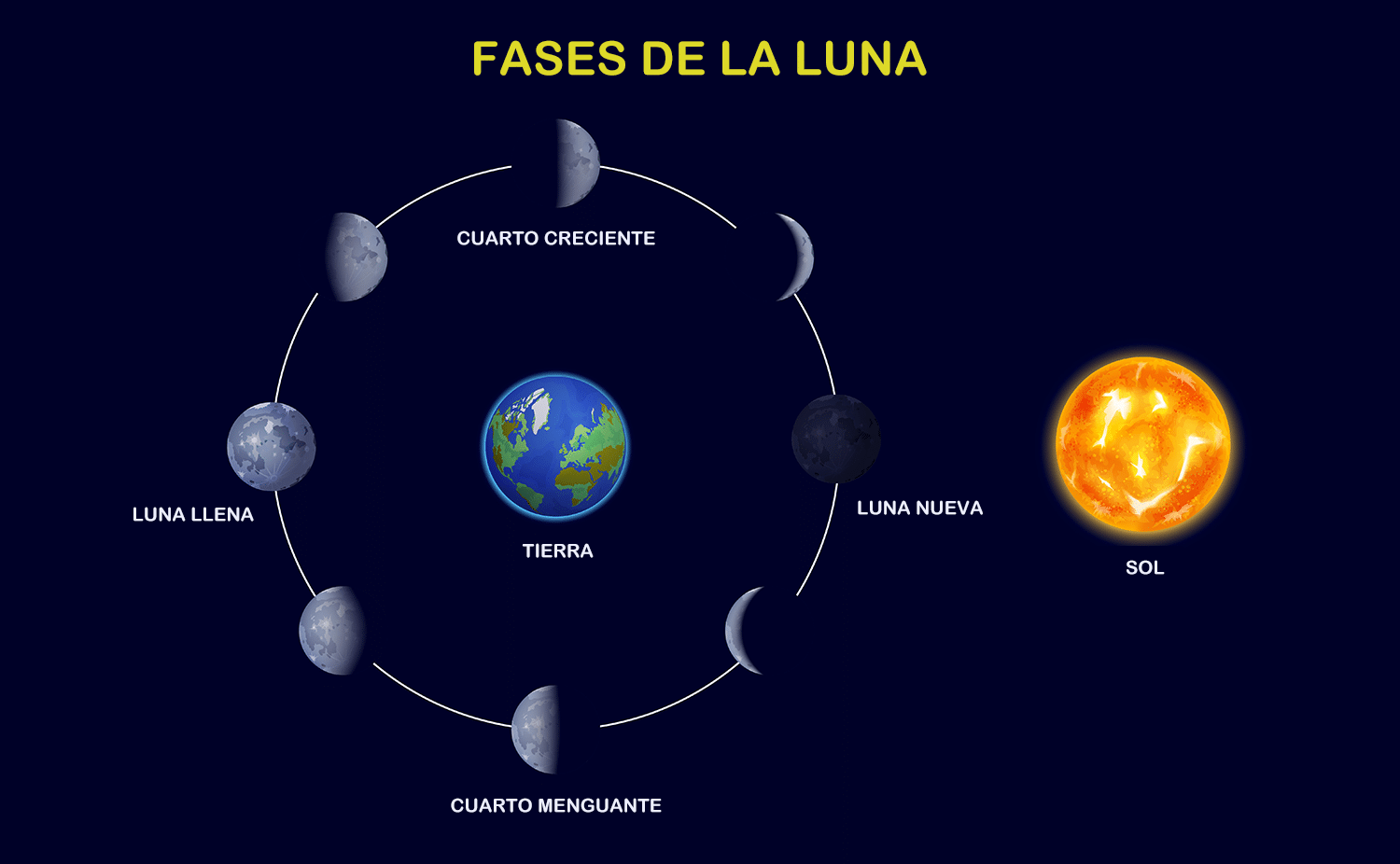 Las fases de la Luna explicadas para los niños Etapa Infantil