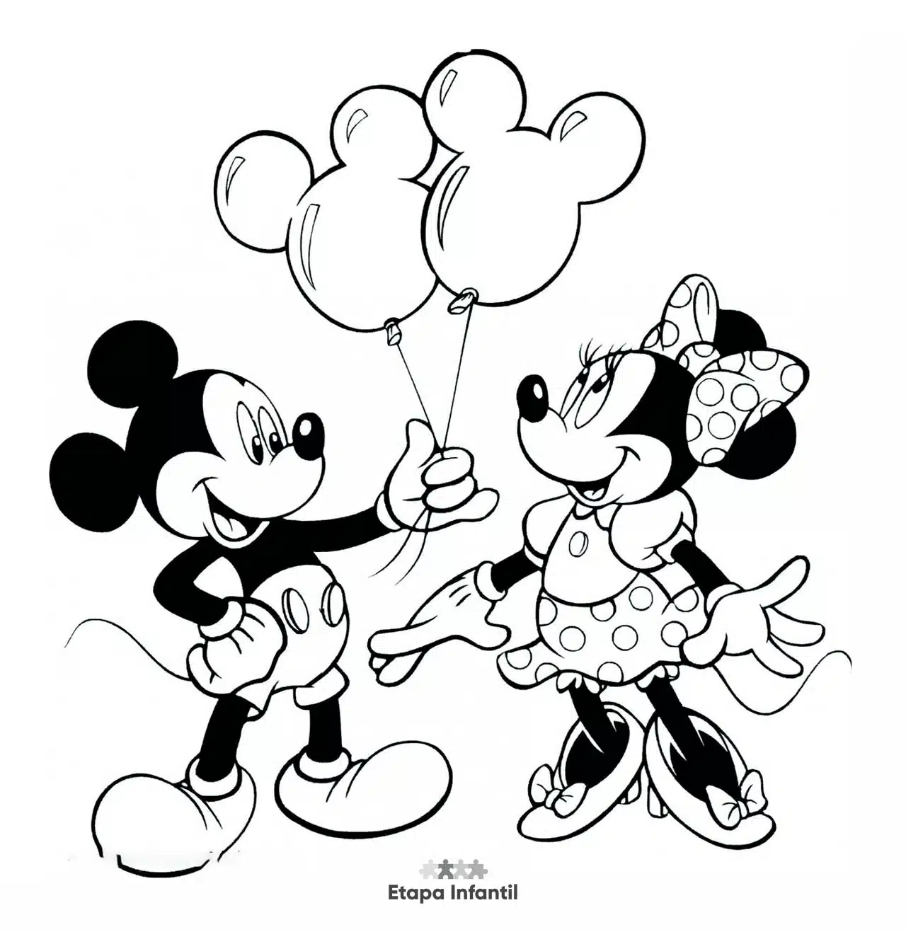 semanal Positivo Combatiente Dibujos de Minnie y Mickey Mouse para colorear - Etapa Infantil