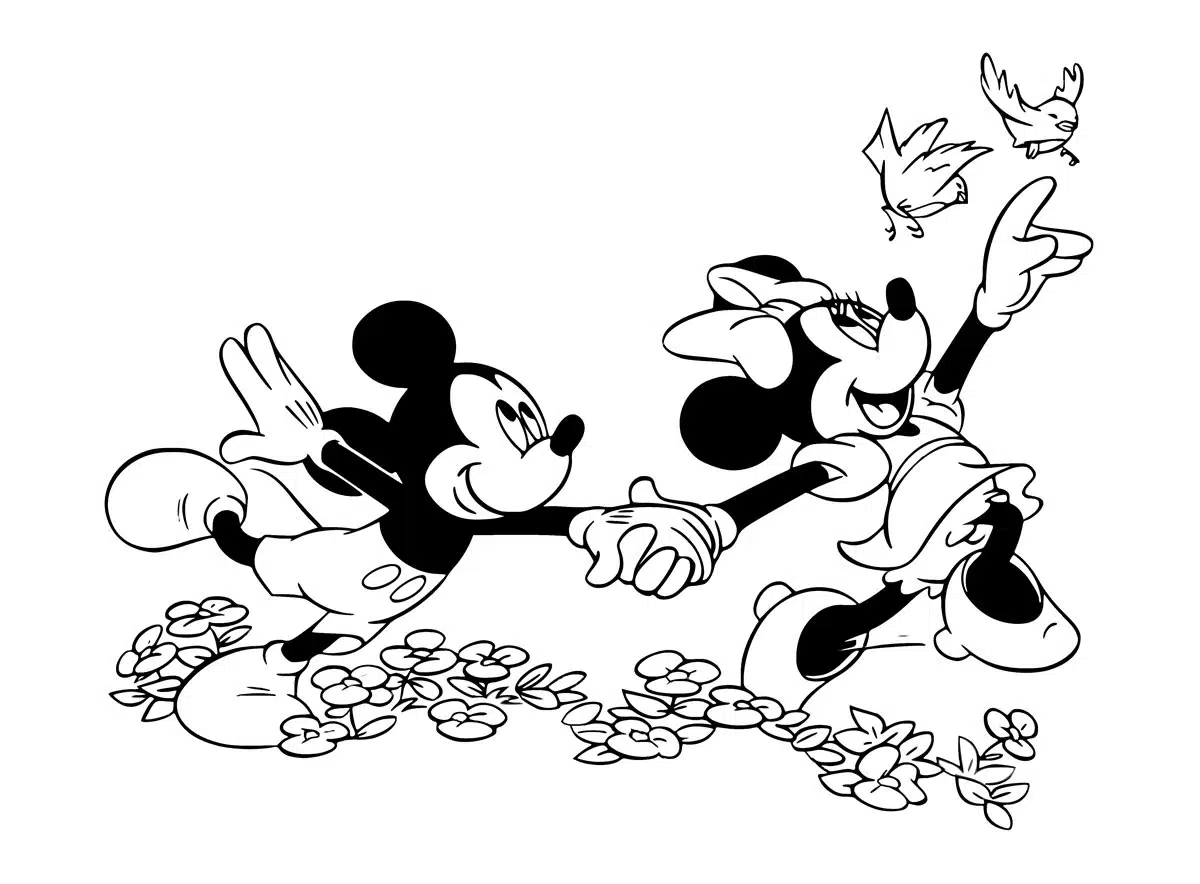 Dibujos de Minnie y Mickey Mouse para colorear