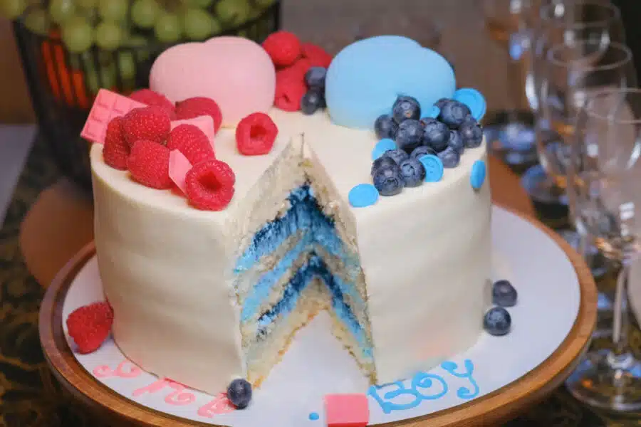 Pastel revelación de sexo del bebé