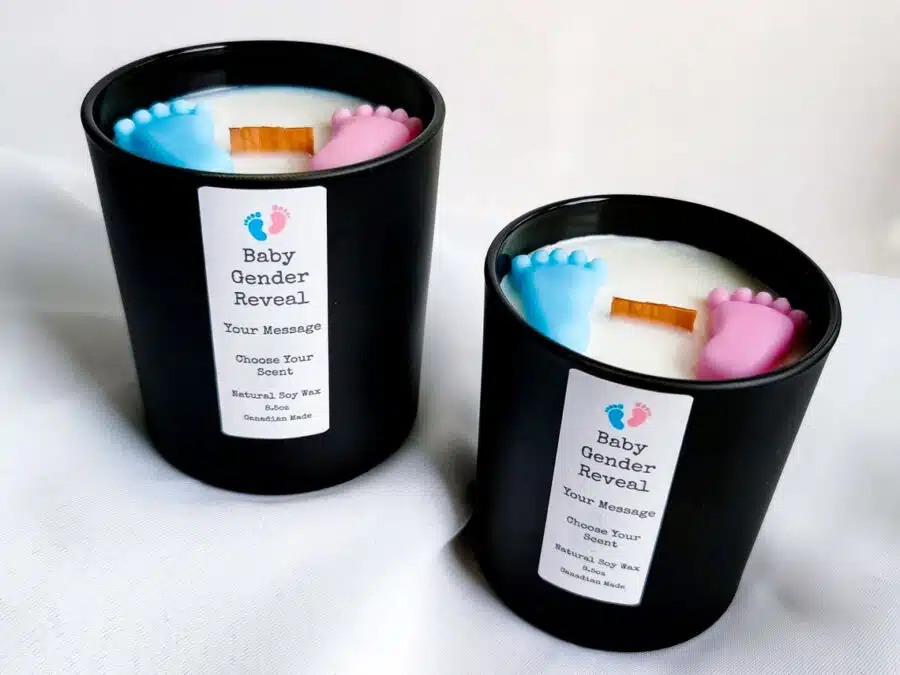 Vela de revelación de género de bebé personalizada