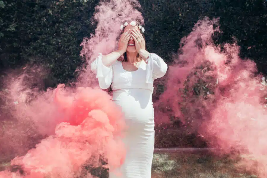 Bomba de color revelación de género bebé