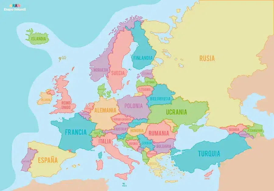 mapa europa paises