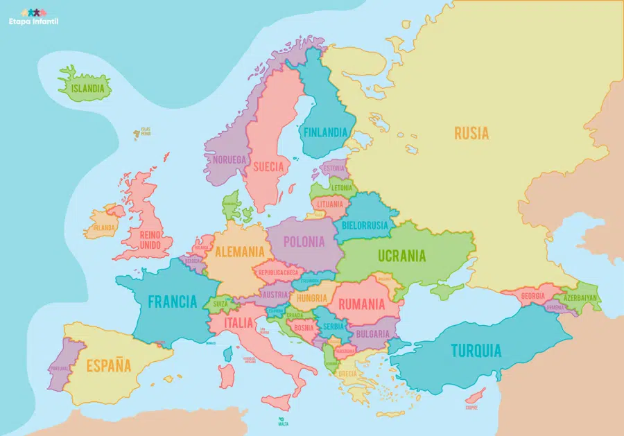 mapa europa paises