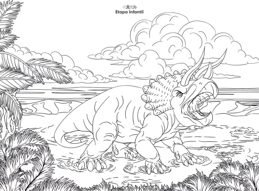 Dibujo dinosaurio Triceratops