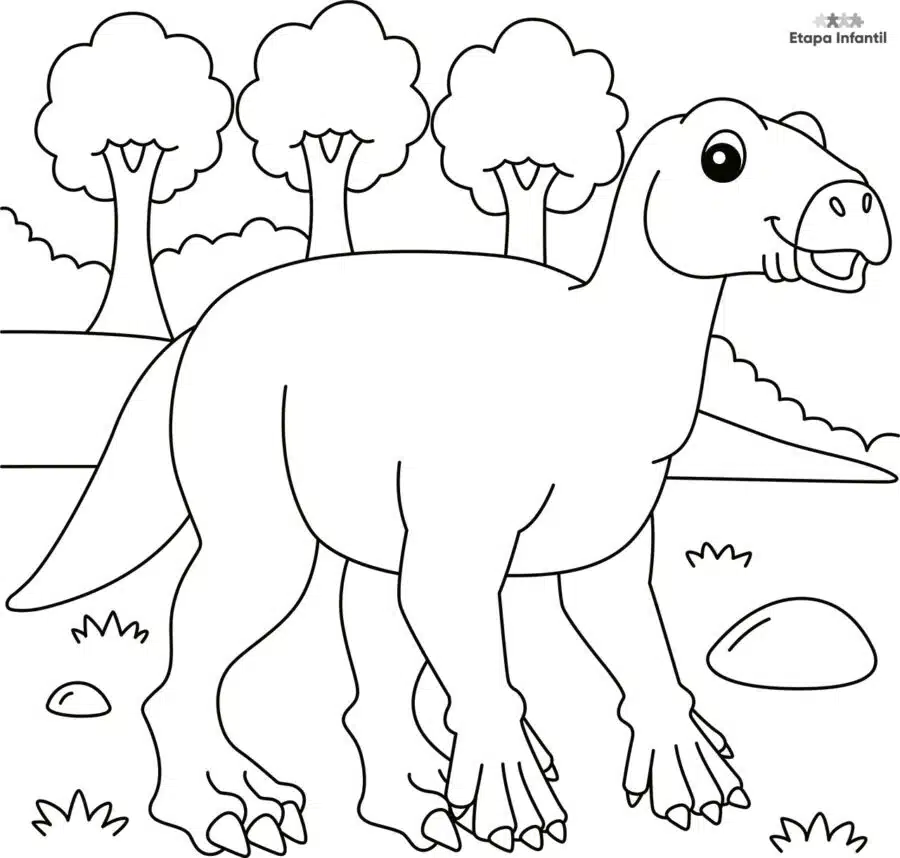 Dibujo dinosaurio Iguanodon