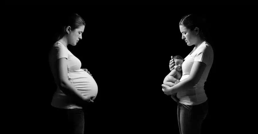 Foto embarazada antes y después