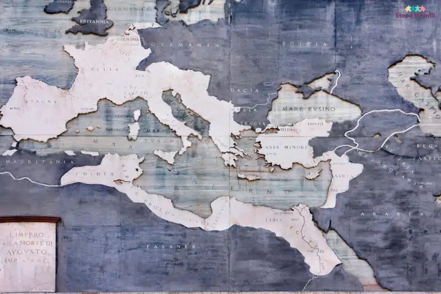 Mapa antiguo del Imperio romano para imprimir