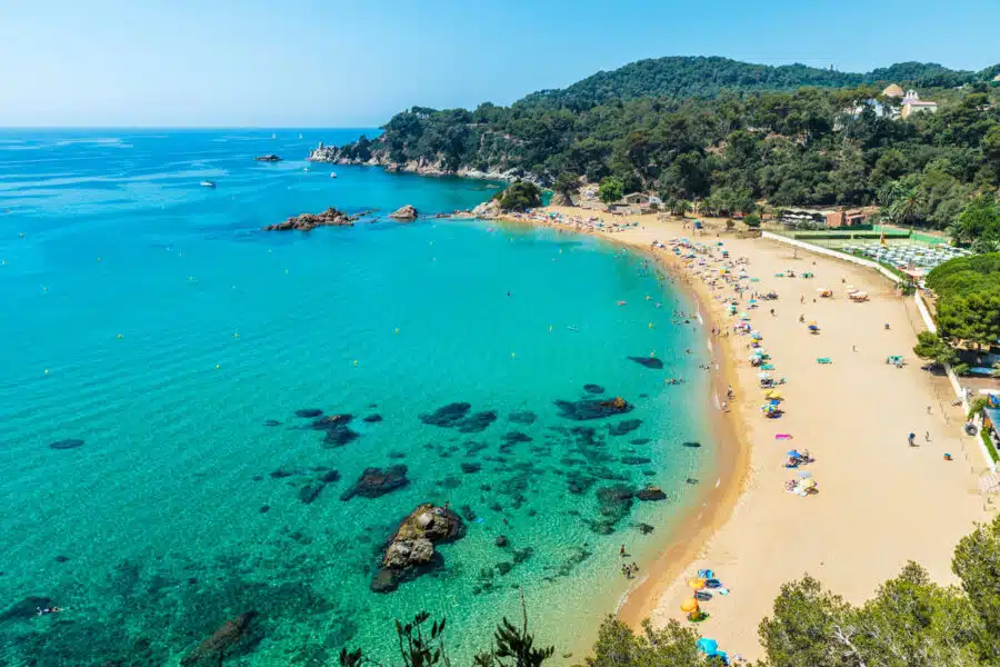 Playa Santa Cristina, en Lloret de Mar, Girona, Cataluña