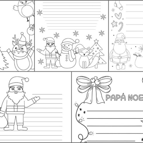 Carta Papa Noel para colorear